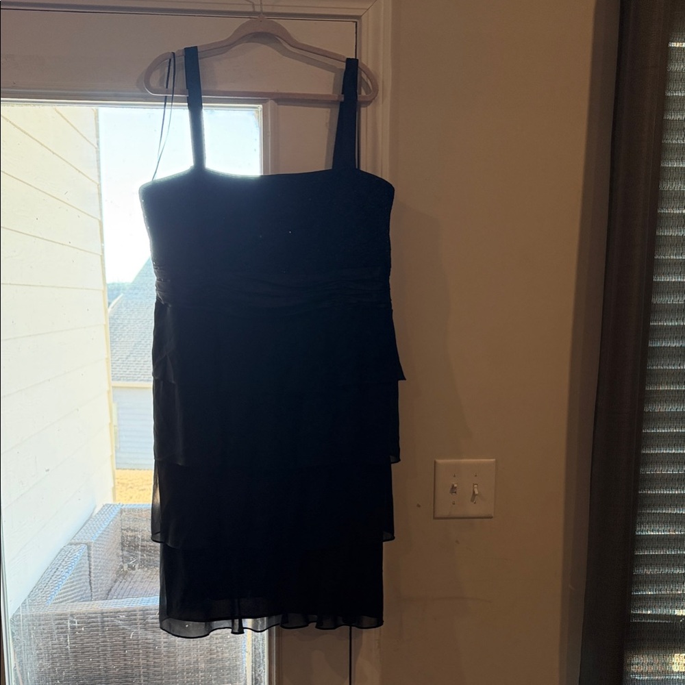 Formal/Semi formal Chic Black Layered Mini Dress